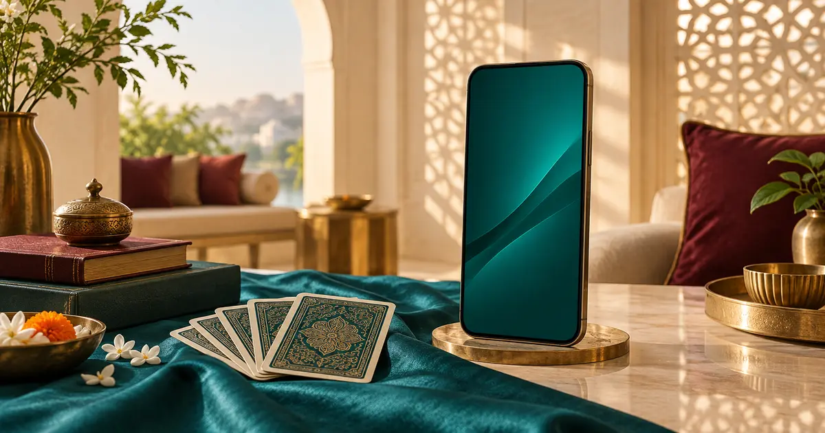 Premium Indian rummy and mobile safety editorial concept